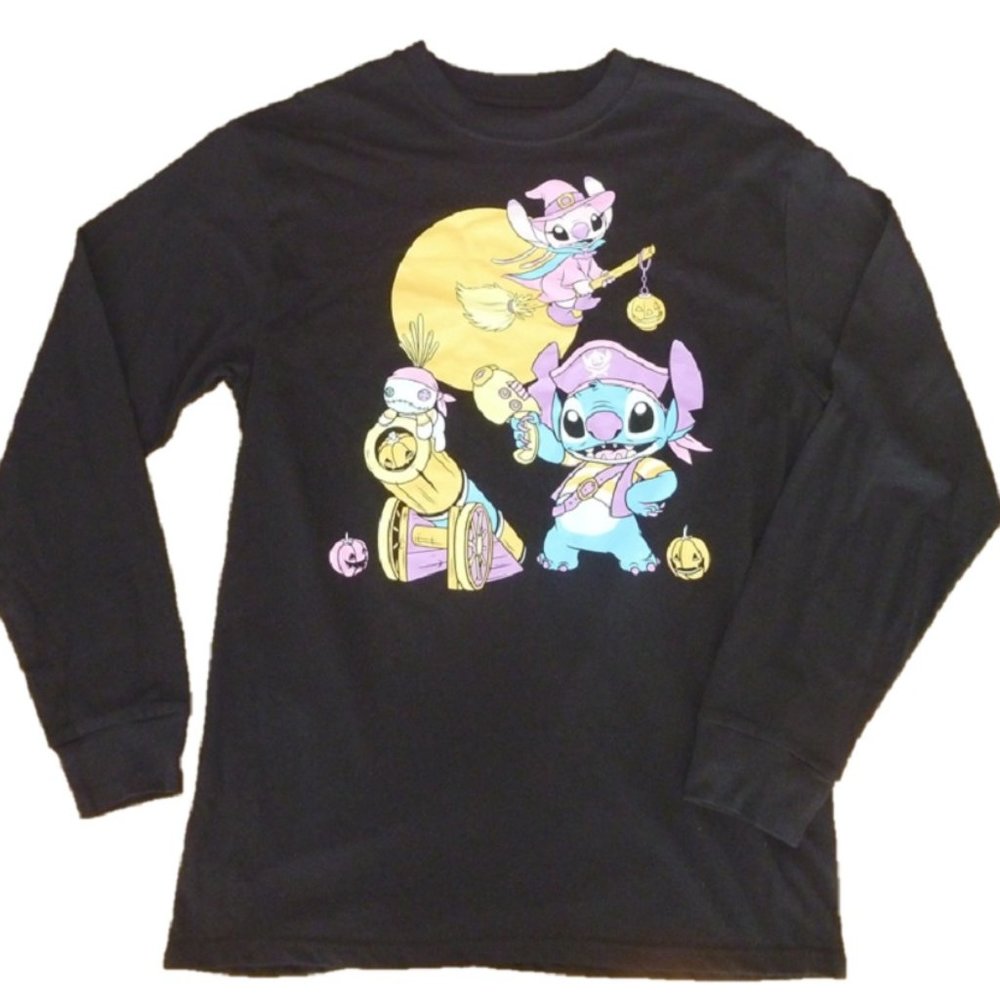 Womens Lilo & Stitch Long Sleeve Halloween Pirate T-Shirt Size Small  1X  NWT